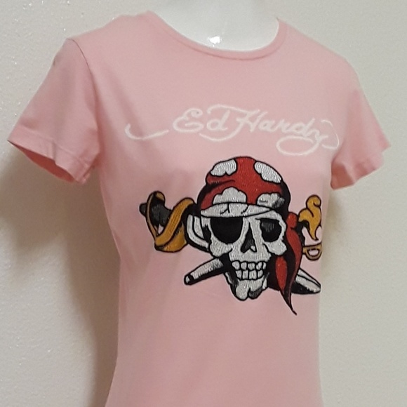 👹SOLD👹Ed Hardy Christian Audigier Top Womens LG - Picture 3 of 7